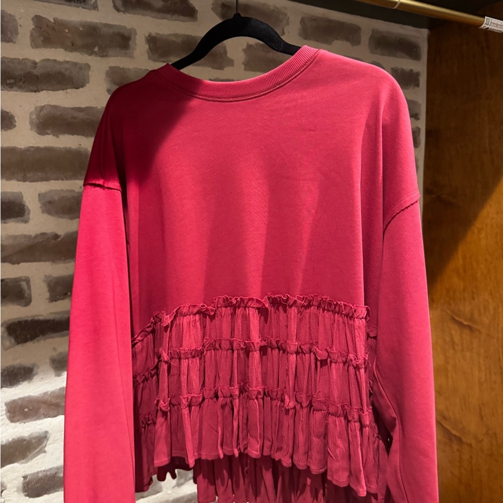 Alterd State Elegant Red Ruffled Women's Top